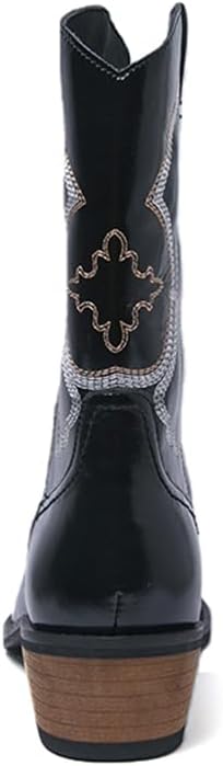 CHUUMEE Mens Cowboy Boots Pointed Toe Classic Fashion Embroidery Western Boot for Male Slip Resistant Durable - Image 4