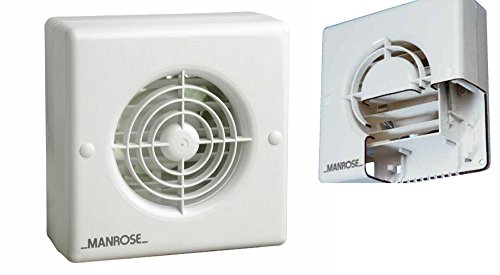 Manrose XF100 Automatic Shutter Bathroom Extractor Fan Standard Timer Pullcord Humidity (Timer Model)