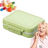 Niedliche Pillendose für Reisen, feuchtigkeitsbeständig, Pillendose mit 3 Fächern für die Taschentasche, kompakt, wasserdicht, 3 Stück