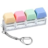 Mabor Clicker de teclado antiestrés, llavero de teclado de 4 colores, botón de descompresión, alivio del estrés, regalos para adultos, mujeres y hombres, para aliviar el estrés y pasar el tiempo
