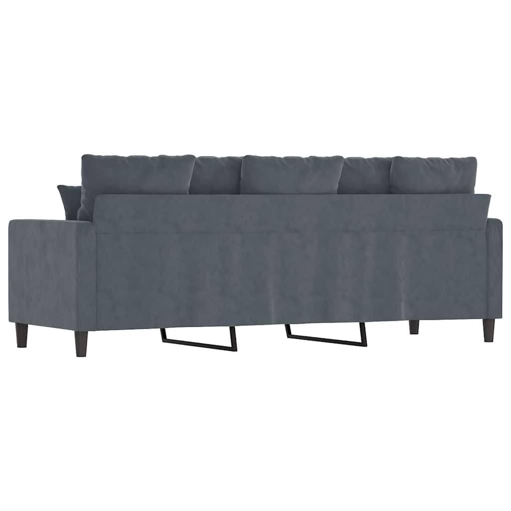Sofá de 3 plazas terciopelo gris oscuro 198 x 77 x 80 cm sofá