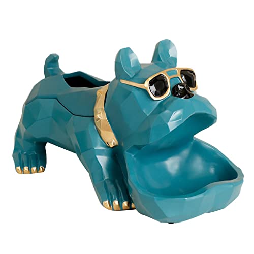 KITCISSL Dekoschale Dekor Taschenleerer Schmuck Organizer Tablett Ablage Schlüssel, Welpen Statue Tissue Box Tabletts Dekoschalen Wohnzimmer Modern Telefon Uhren Süßigkeiten Tablett (Color : Blue a) Cover