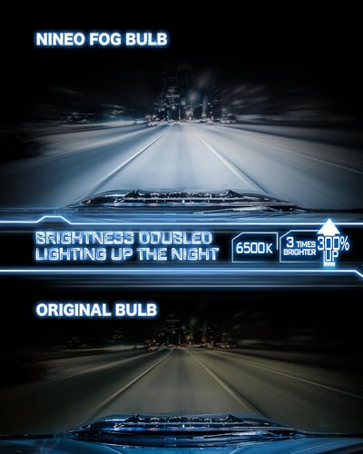NINEO 9006 BULBS, 9006 Fog Light, 300% Brighter Light Fanless Wireless In-Line Bulbs (Pack of 2)