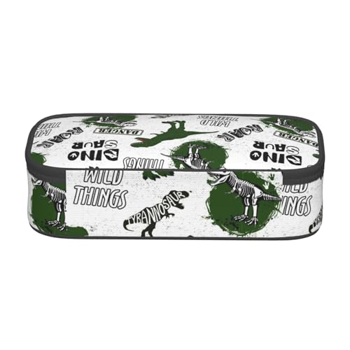 Image of Dinosaur Pencil Case Aesthetic Large Capacity Pen Pouch | Storage Bag with Compartments for Travel School Office Organizer