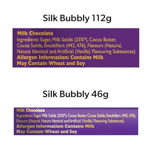 Image of Cadbury Dairy Milk Silk Bubbly 112 g (Pack of 3) & Silk Bubbly 46 g (Pack of 5) Chocolate Bars, 566 g