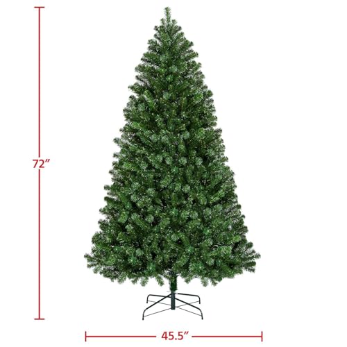 Yaheetech 6Ft Pre-Lit Spruce Artificial Hinged Christmas Pine Tree Prelighted Holiday Xmas Tree For Home Party Decoration With 300 Warm White Lights And 818 Branch Tips thumb #2