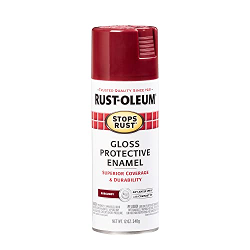 Image of Rust-Oleum 2150340 Stops Rust Spray Paint, 12 oz, Gloss Burgundy