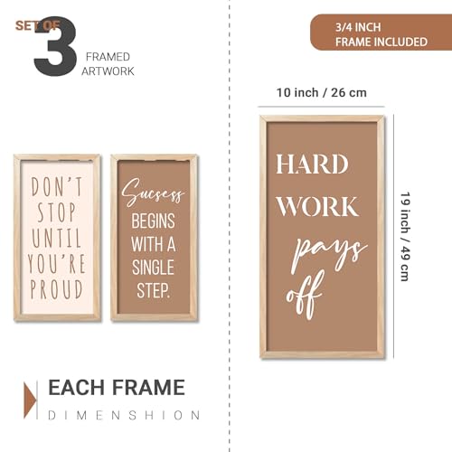 Image of kotart - Motivational Frames For Wall Hanging | Quotes Wall Hanging Painting For Wall Decor | Motivational Quotes Poster With Frame | Quotes Wall Decor Poster With Frames Set of 3 (10x19 inch, C)