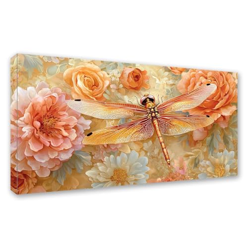 Diamond painting adulte grand format 140x70cm avec broderie diamant kit complet libellule carré
