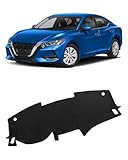 FIILINES Dash Cover for Nissan Sentra 2020-2024, Dashboard Mat Cover Sunshade Nonslip Mesh Protector No Glare Black