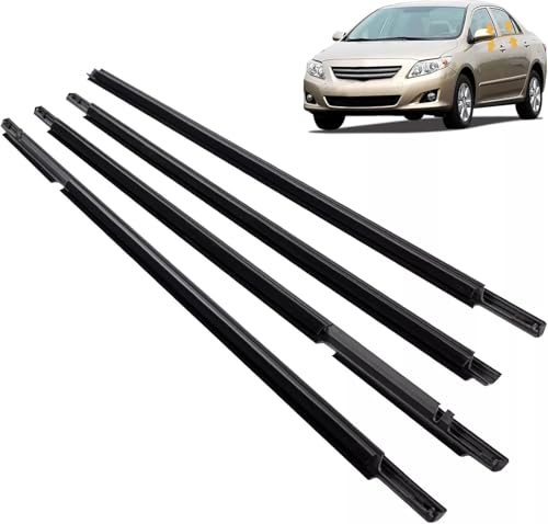 Dxuekeo Weather Stripping Window Molding Trim Seal Compatible with Toyota Corolla 2003-2008 Replace# 75730-02180 75710-02200 75740-02180 75720-02200