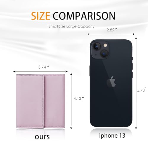 Travelambo RFID Blocking Wallet Women Small Womens Wallet Credit Card Holder Mini Compact Trifold Wallets for Women with Coin Pocket Zipper4