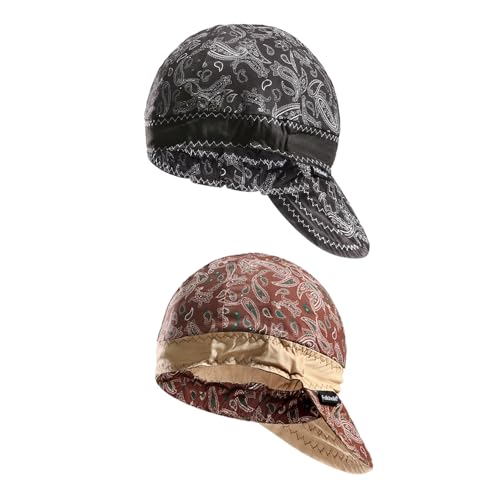 Image of Fullsheild Reversible Welding Cap OneSize Flame Resistant Cotton Welder Hat Hood FR High Crown 2 pcs