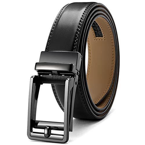 Ceinture en cuir pour hommes FLZDQSFT 95BK noire 115cm automatique
