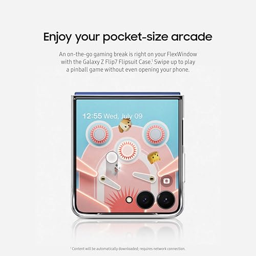Image of Samsung Galaxy Z Flip7 Flipsuit Phone Case, Protective Cover, Interchangeable Card, LED Lights, Customizable Designs, US Version, Transparent