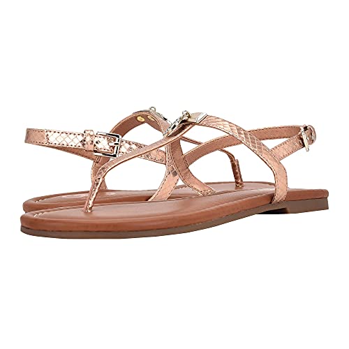 GBG Los Angeles Lookur - Flats for Women - Synthetic Upper - Synthetic Lining - Lightly Cushioned Insole Rose Gold 9.5 M