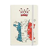 Map City Francia Landmark - Cuaderno de notas (tapa dura), diseño de muñeco de nieve...