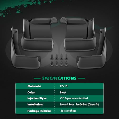Image of SCITOO Set of BIA89900028 4PCS Universal mud Flaps for 2013-2015 for Honda for Accord Front & Rear mud Flaps Splash Guard Set