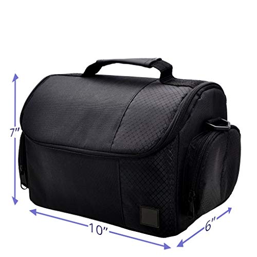 Large Digital Camera / Video Padded Carrying Bag / Case For Nikon, Sony, Pentax, Olympus Panasonic, Samsung, And Canon Dslr Cameras + Ecostconnection Microfiber Cloth #TOP2