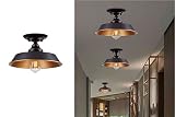 KDK LIGHTING Semi Flush Mount Ceiling Barn Indoor Light,Industrial Ceiling Light Black Farmhouse Clo