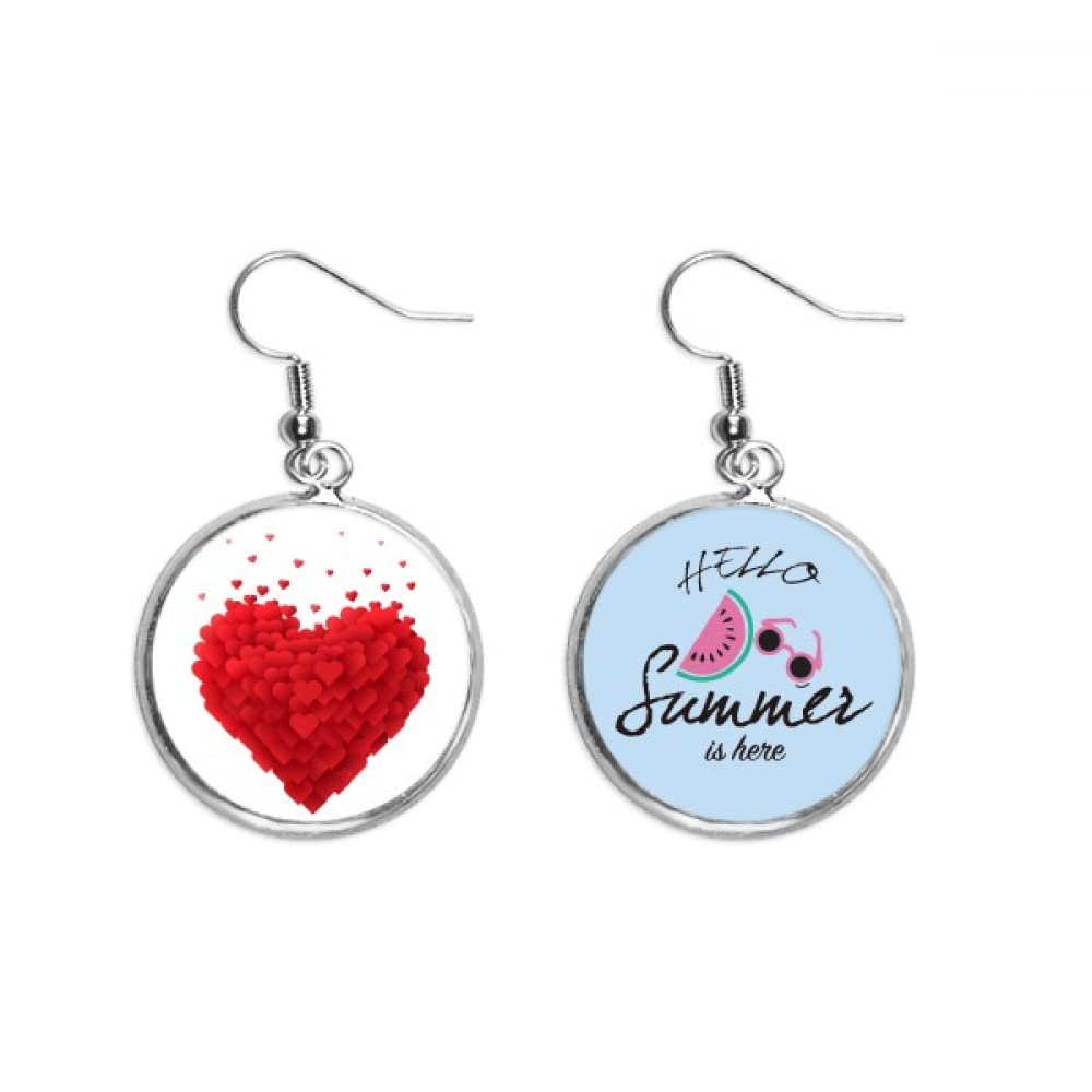 Pendientes de sandía de corazón rojo para lóbulo y moda de verano 5
