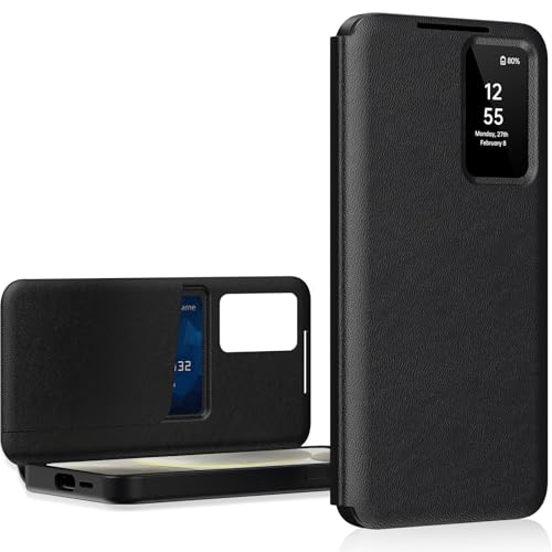 Coque pour Galaxy S25 Ultra 5G Clear View, Etui Smart View, Flip Folio Cover à Rabat, Étui Portefeuille Samsung Galaxy S25 Ultra Clear View, 360 Full Clapet...