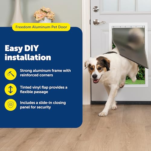 PetSafe Freedom Aluminum Pet Door, Vinyl Flap, Up to 220 lb, X-Large, White - image 2