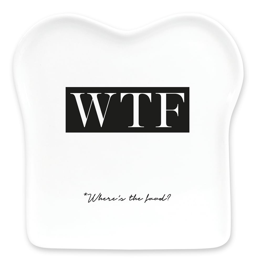 Grafik-Werkstatt Toast Plate with Saying, Porcelain, WTF, White