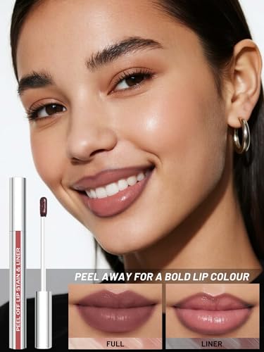 Image of Lip Stain Peel Off, Long Lasting Lip Liner & Stain, Neutral Mauve