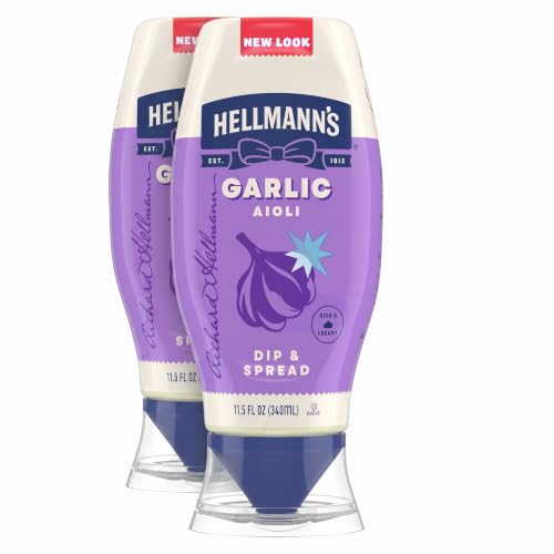Hellmann's Garlic Dip & Spread Garlic Aioli for French Fries, Sandwiches, Burgers & More Made With 100% Certified Vegan Ingredients 11.5 oz (Pack of 2) - image 1