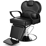 Artist Hand Barber Chairs Barber Chairs Hydraulic Reclining Barber Chair Salon Chair Styling Chair for Salon Equipment Tattoo Chair Black