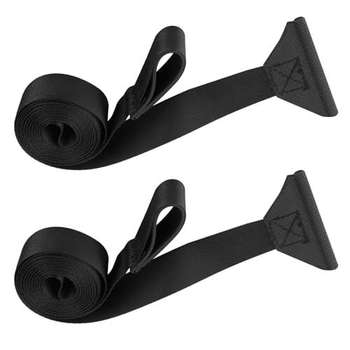 JCZ RV Awning Pull Straps 96 Inches with Welding Polycord Technology Heavy Duty Polyester Replacement Strap for RV Camper Slides into Roller Bar Channel (Black 2 Pack)