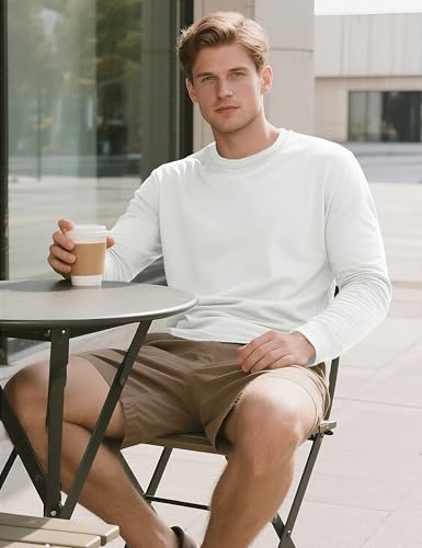 TACVASEN Long Sleeve Shirts for Men Cotton Soft Crew-Neck Moisture Wicking Mens Undershirt Comfort Solid Basic T Shirt4
