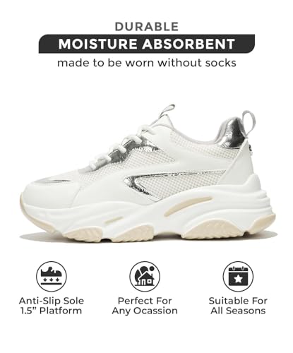 Image of Project Cloud Chunky Platform Sneakers for Women - Comfortable Memory Foam Insole Shoes for Women Footwear - Lace-up Womens Shoes & Fashion Sneakers (Coco)