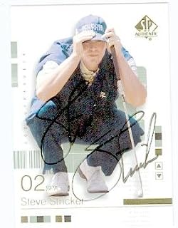 Autograph Warehouse 104633 Steve Stricker Autographed Golf Trading Card Pga Champion Golf Pro 2002 Upper Deck No. 38 Sp Authentic