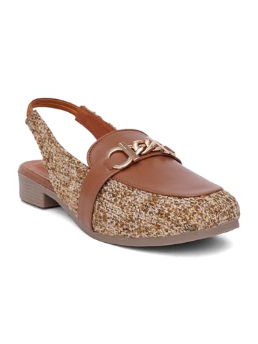Image of TRYME Elegant Low Heel Mules for Women | Comfortable Slingback Shoes for Daily & Office Wear