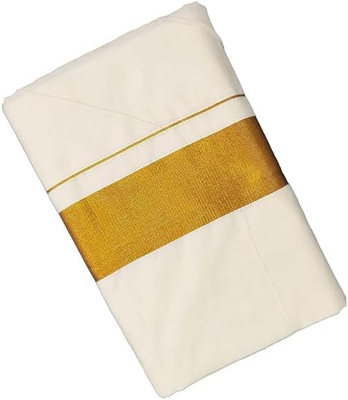 Kolakeer Women's Kerala Cotton Kasavu Saree - 6.25 Mtrs Onam Saree With Running Blouse