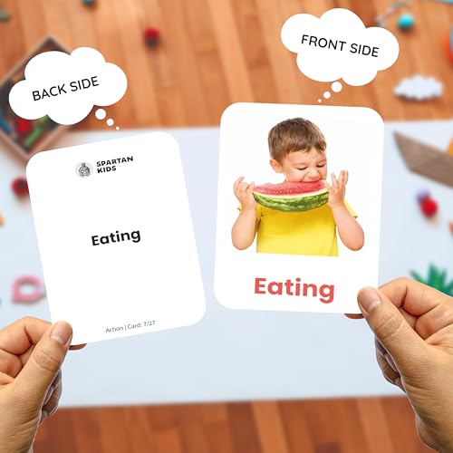 Image of SPARTAN KIDS Action Flash Cards for Kids | 27 Early Learning Flash Cards Easy & Fun Way of Learning 1 Year to 6 Years Baby
