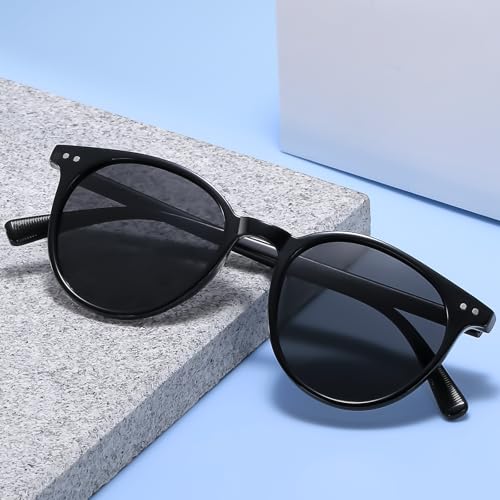 Image of Small Round Polarized Sunglasses for Women Men Compact Vintage Style UV400 Protection Classic Lightweight