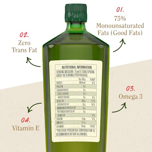 Image of Bertolli Extra Virgin Olive Oil 1L | Cold Extracted, Rich & Bold Taste, Ideal for Salads, Dressings & Drizzling | World's No. 1 Olive Oil Brand (Pack of 2)