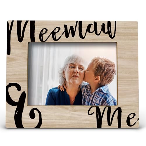FONDCANYON Meemaw and Me Picture Frames,Grandma Gifts Wood Photo Frame, Meemaw Gifts for Mother’s Day, Grandma Meemaw Gifts from Grandkids Grandchildren (5x7 Inch Photo)