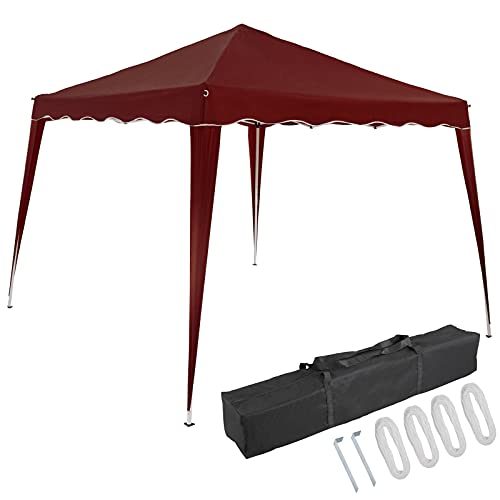 CASARIA® Pavillon Capri 3x3m Pop-Up UV-Schutz 50+ Wasserdicht Winterfest mit Tasche Faltbar Stabil Camping Garten Faltpavillon Partyzelt Rot