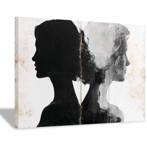 Tableau toile décoration murale silhouette féminine haute définition