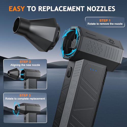 Compressed Air Duster - 180000RPM Powerful Electric Air Duster, 3 Gear Adjustable Cordless - image 8
