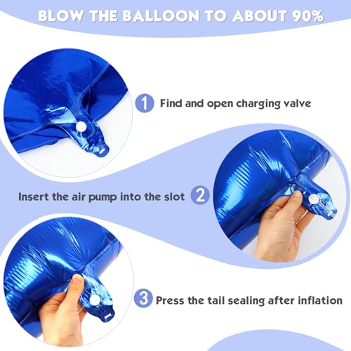 Image of 40 Inch Navy Blue Number 9 Balloon, 9th Blue Birthday Party Decorations | 40 Inch Navy Blue inflatable foil number balloons, large birthday decorations for 9th birthday