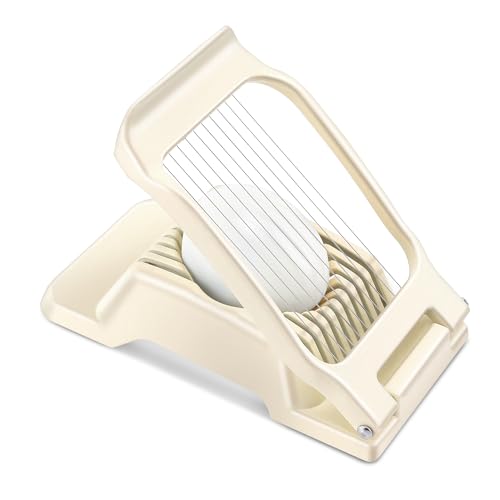 Multipurpose Heavy Duty Aluminium Egg Slicer, Stainless Steel Wire, White