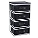 Produktbild SONGMICS Aufbewahrung Kommode Garderoben mit 4 Schubladen Schubladenschrank Stoffschrank Campingschrank 45 x 84,5 x 38 cm (B x H x T) Schwarz RLG14H
