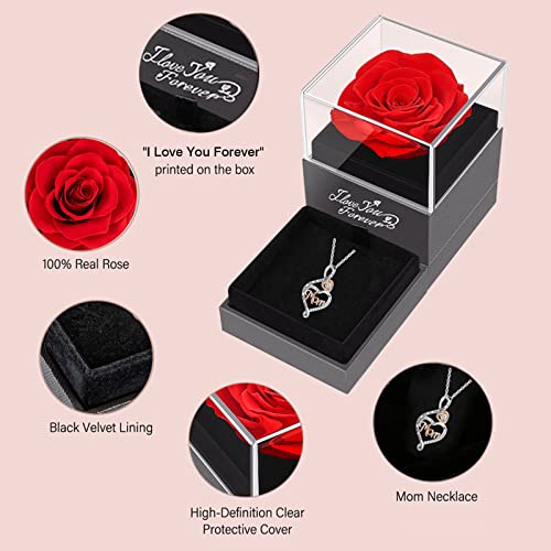 Gifts For Mom Preserved Flowers Real Red Rose Gifts For Mom Birthday Gifts For Mom From Daughter Son I Love You Mom Gifts For Mothers Day Valentines Christmas #TOP2