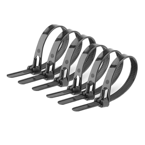 Offgridtec Fascette Fermacavi Autobloccanti Riutilizzabili, 7,6 mm X 300 mm, Resistenti Al Calore E Al Freddo, Organizzatore Di Cavi Multiuso Durevole, Confezione Da 100, Nero