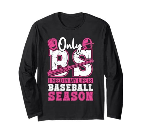 Funny Baseball Gift Mom - Only BS I Need Is Baseball Season Manga Larga